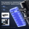 Вертикална прахосмукачка 3в1 JIMMY JV10 Pro Aqua, 800W, 0.6 л, 90 мин, Сухо/мокро + полиране, 4 режима, Сензор за прах, Авто регулиране на мощност, Бял/черен