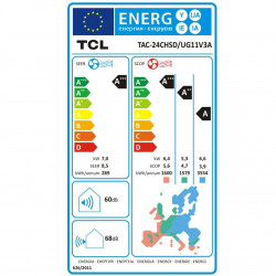 Инверторен климатик TCL VoxIN TAC-24CHSD/UG11V3A, 24000 BTU, 60 м2, А+++, Wi-Fi, iFeel, AI ECO, Гласово управление, Бял