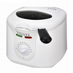 Фритюрник Elite EDFF-1290W, 1300W, 2 литра, 80-190C, Прозорец за наблюдение, Cool Touch, Бял