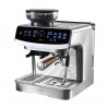 Втора ръка: Еспресо машина Finlux FEM-1935D, 2450W, Италианска ULKA помпа 20 bar, 2.2 л, 250 гр, Вградена мелачка с 15 настройки, Сензорен екран, Инокс