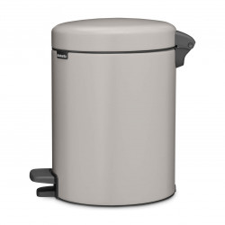 Кош за боклук с педал Brabantia NewIcon 1010434, 5 л, Леко затваряне, Противоплъзгаща основа, Светлосив