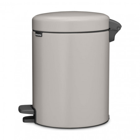 Кош за боклук с педал Brabantia NewIcon 1010434, 5 л, Леко затваряне, Противоплъзгаща основа, Светлосив