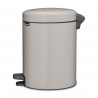 Кош за боклук с педал Brabantia NewIcon 1010434, 5 л, Леко затваряне, Противоплъзгаща основа, Светлосив