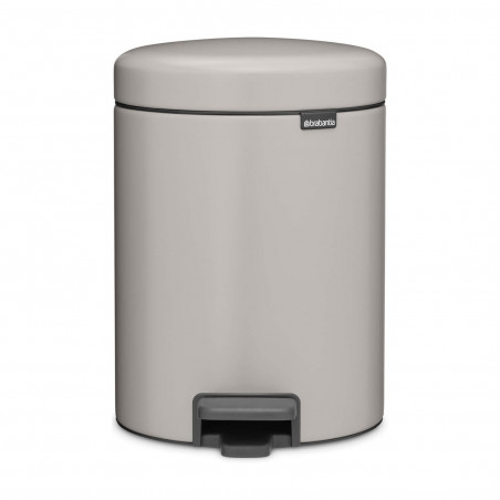 Кош за боклук с педал Brabantia NewIcon 1010434, 5 л, Леко затваряне, Противоплъзгаща основа, Светлосив