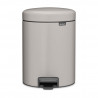 Кош за боклук с педал Brabantia NewIcon 1010434, 5 л, Леко затваряне, Противоплъзгаща основа, Светлосив