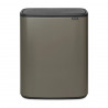 Кош за боклук Brabantia Bo Touch 1001271, 2x30 л, Плавно и безшумно отваряне, Голям отвор, Тъмносив