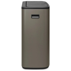 Кош за боклук Brabantia Bo Touch 1001271, 2x30 л, Плавно и безшумно отваряне, Голям отвор, Тъмносив