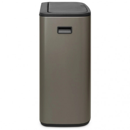 Кош за боклук Brabantia Bo Touch 1001271, 2x30 л, Плавно и безшумно отваряне, Голям отвор, Тъмносив
