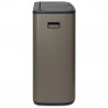 Кош за боклук Brabantia Bo Touch 1001271, 2x30 л, Плавно и безшумно отваряне, Голям отвор, Тъмносив
