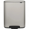 Кош за боклук Brabantia Bo Pedal 1010450, 2x30 л, Плавно затваряне, Противоплъзгаща основа, Светлосив