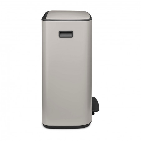 Кош за боклук Brabantia Bo Pedal 1010450, 2x30 л, Плавно затваряне, Противоплъзгаща основа, Светлосив