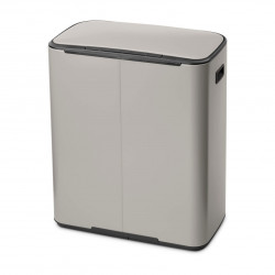 Кош за боклук Brabantia Bo Pedal 1010450, 2x30 л, Плавно затваряне, Противоплъзгаща основа, Светлосив