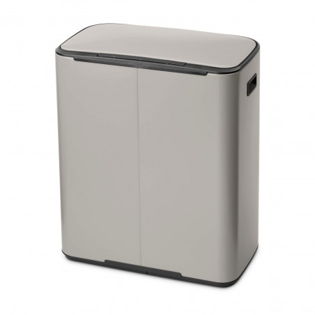 Кош за боклук Brabantia Bo Pedal 1010450, 2x30 л, Плавно затваряне, Противоплъзгаща основа, Светлосив