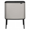 Кош за боклук Brabantia Bo Touch 1010451, 36 л, Плавно и безшумно отваряне, Голям отвор, Светлосив