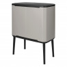 Кош за боклук Brabantia Bo Touch 1010451, 36 л, Плавно и безшумно отваряне, Голям отвор, Светлосив