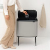 Кош за боклук Brabantia Bo Touch 1010451, 36 л, Плавно и безшумно отваряне, Голям отвор, Светлосив