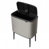 Кош за боклук Brabantia Bo Touch 1010451, 36 л, Плавно и безшумно отваряне, Голям отвор, Светлосив