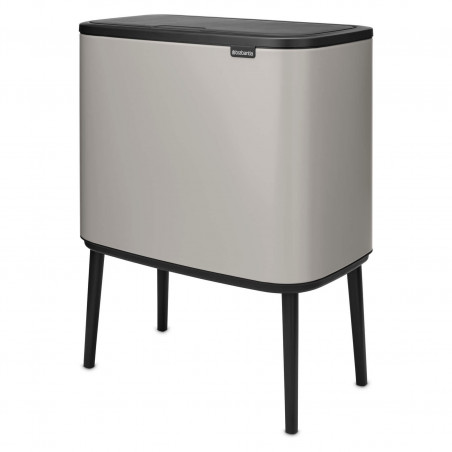Кош за боклук Brabantia Bo Touch 1010451, 36 л, Плавно и безшумно отваряне, Голям отвор, Светлосив