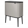 Кош за боклук Brabantia Bo Touch 1010451, 36 л, Плавно и безшумно отваряне, Голям отвор, Светлосив