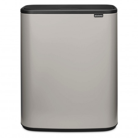 Кош за боклук Brabantia Bo Touch 1010455, 60 л, Плавно и безшумно отваряне, Голям отвор, Светлосив