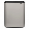 Кош за боклук Brabantia Bo Touch 1010455, 60 л, Плавно и безшумно отваряне, Голям отвор, Светлосив