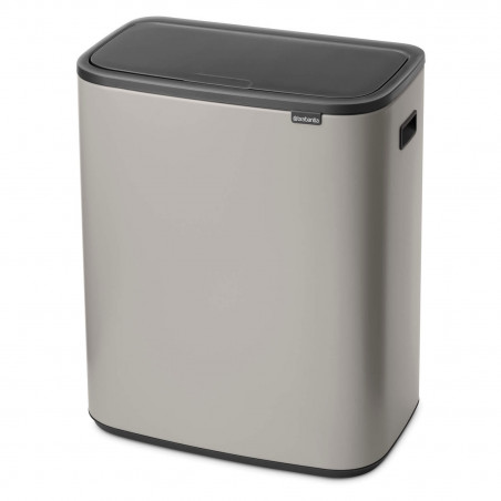 Кош за боклук Brabantia Bo Touch 1010455, 60 л, Плавно и безшумно отваряне, Голям отвор, Светлосив