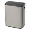 Кош за боклук Brabantia Bo Touch 1010455, 60 л, Плавно и безшумно отваряне, Голям отвор, Светлосив
