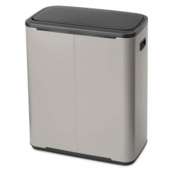 Кош за боклук Brabantia Bo Touch 1010455, 60 л, Плавно и безшумно отваряне, Голям отвор, Светлосив