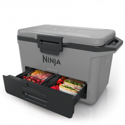Хладилна кутия Ninja FrostVault FB151EUGY, 47 л, Пасивна, 80 кена, Поддържа лед до 6 дни, Сухо отделение, Сив