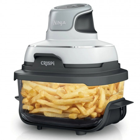 Фритюрник с горещ въздух 4в1 Ninja CRISPi FN102EU, 1700W, 3.8 + 1.4 л, 70-185°C, TempWare, Керамични плочи, Без PFAS, Преносим дизайн, Бял