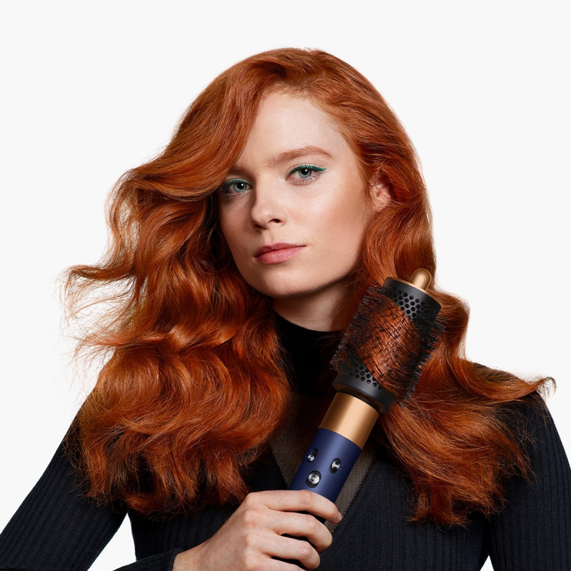 Маша за коса Dyson 107163-01 HS08 Airwrap i.d.™ T1/T2 PBu/RCo Straight + Wavy, 1300W, 13.5 l/s, Автоматично къдрене, Йонизиране, 3 скорости, 3 температури, Bluetooth, Пруско син/меден цвят