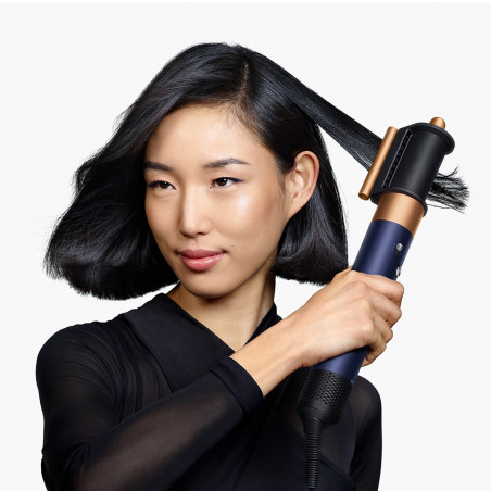 Маша за коса Dyson 107163-01 HS08 Airwrap i.d.™ T1/T2 PBu/RCo Straight + Wavy, 1300W, 13.5 l/s, Автоматично къдрене, Йонизиране, 3 скорости, 3 температури, Bluetooth, Пруско син/меден цвят