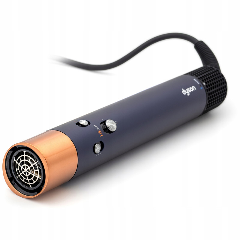 Маша за коса Dyson 107163-01 HS08 Airwrap i.d.™ T1/T2 PBu/RCo Straight + Wavy, 1300W, 13.5 l/s, Автоматично къдрене, Йонизиране, 3 скорости, 3 температури, Bluetooth, Пруско син/меден цвят