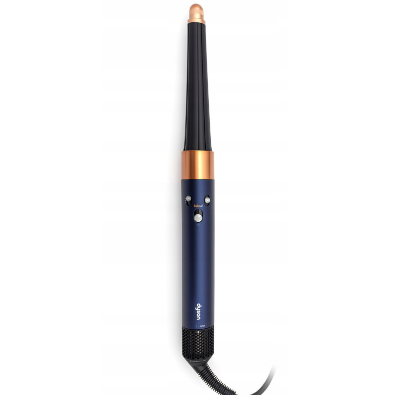 Маша за коса Dyson 107163-01 HS08 Airwrap i.d.™ T1/T2 PBu/RCo Straight + Wavy, 1300W, 13.5 l/s, Автоматично къдрене, Йонизиране, 3 скорости, 3 температури, Bluetooth, Пруско син/меден цвят