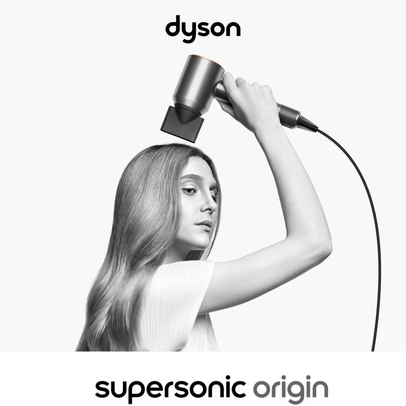 Сешоар Dyson Supersonic Origin HD07 Ni/Cop 107830-01, 1600W, 3 скорости, 4 темп, 110 000 об/мин, Йонизация, Air Multiplier, Никел/меден цвят