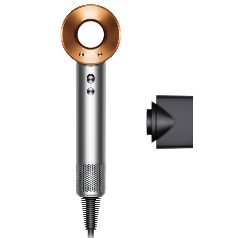 Сешоар Dyson Supersonic Origin HD07 Ni/Cop 107830-01, 1600W, 3 скорости, 4 темп, 110 000 об/мин, Йонизация, Air Multiplier, Никел/меден цвят