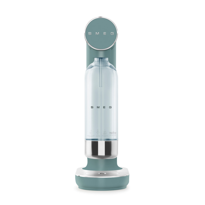 Машина за сода SMEG Collezione SKC01EGM, 800 мл, CO2, Предпазен клапан, Тавичка за отцеждане, Ръчна, Зелен
