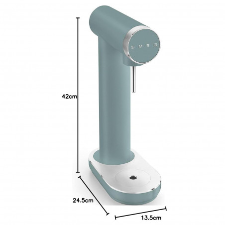 Машина за сода SMEG Collezione SKC01EGM, 800 мл, CO2, Предпазен клапан, Тавичка за отцеждане, Ръчна, Зелен