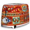 Тостер за хляб SMEG Dolce & Gabbana Sicily is my Love! TSF01DGEU, 950W, 2 филии, 6 нива, Тавичка за трохи, Вграден кабел, Неръждаема стомана, Многоцветен
