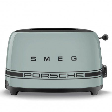 Тостер за хляб SMEG 50's Style Porsche TSF01PSGEU, 950W, 2 филии, 6 нива, Тавичка за трохи, Вграден кабел, Неръждаема стомана, Зелен