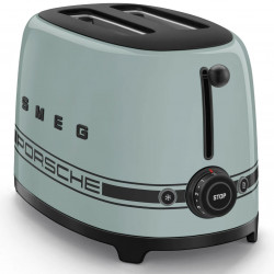 Тостер за хляб SMEG 50's Style Porsche TSF01PSGEU, 950W, 2 филии, 6 нива, Тавичка за трохи, Вграден кабел, Неръждаема стомана, Зелен