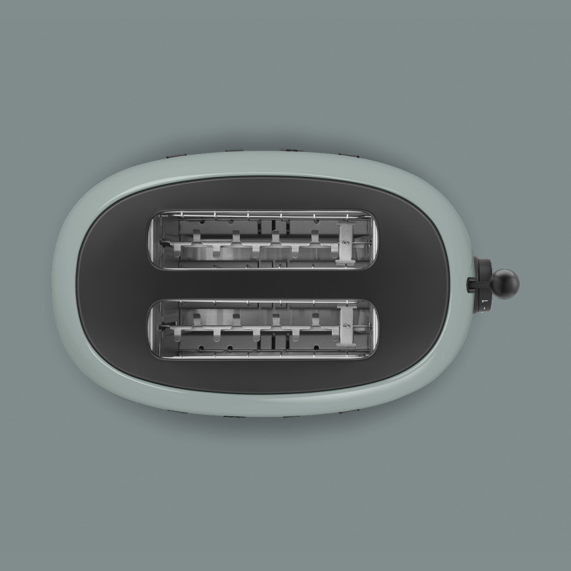 Тостер за хляб SMEG 50's Style Porsche TSF01PSGEU, 950W, 2 филии, 6 нива, Тавичка за трохи, Вграден кабел, Неръждаема стомана, Зелен