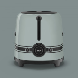 Тостер за хляб SMEG 50's Style Porsche TSF01PSGEU, 950W, 2 филии, 6 нива, Тавичка за трохи, Вграден кабел, Неръждаема стомана, Зелен