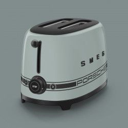 Тостер за хляб SMEG 50's Style Porsche TSF01PSGEU, 950W, 2 филии, 6 нива, Тавичка за трохи, Вграден кабел, Неръждаема стомана, Зелен