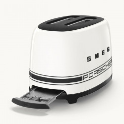 Тостер за хляб SMEG 50's Style Porsche TSF01PCWEU, 950W, 2 филии, 6 нива, Тавичка за трохи, Вграден кабел, Неръждаема стомана, Бял