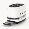 Тостер за хляб SMEG 50's Style Porsche TSF01PCWEU, 950W, 2 филии, 6 нива, Тавичка за трохи, Вграден кабел, Неръждаема стомана, Бял