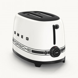 Тостер за хляб SMEG 50's Style Porsche TSF01PCWEU, 950W, 2 филии, 6 нива, Тавичка за трохи, Вграден кабел, Неръждаема стомана, Бял