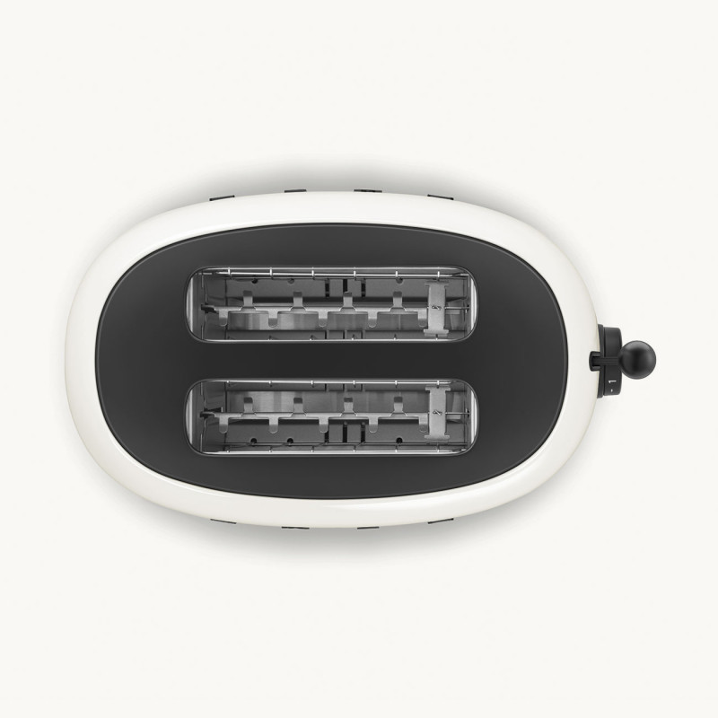 Тостер за хляб SMEG 50's Style Porsche TSF01PCWEU, 950W, 2 филии, 6 нива, Тавичка за трохи, Вграден кабел, Неръждаема стомана, Бял