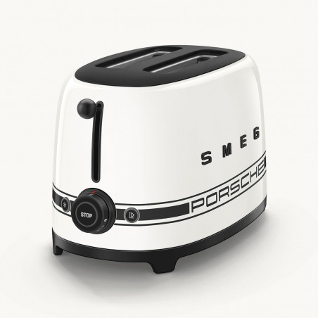 Тостер за хляб SMEG 50's Style Porsche TSF01PCWEU, 950W, 2 филии, 6 нива, Тавичка за трохи, Вграден кабел, Неръждаема стомана, Бял