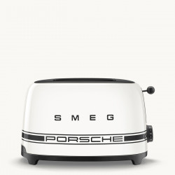 Тостер за хляб SMEG 50's Style Porsche TSF01PCWEU, 950W, 2 филии, 6 нива, Тавичка за трохи, Вграден кабел, Неръждаема стомана, Бял